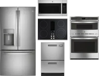 5 Piece Package Includes Refrigerator, Cooktop, Wall Oven, Microwave And Dishwasher